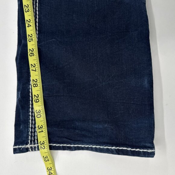 Rock Revival Jeans Womens 31 Jacklyn Boot Cut Pink Sequins Embroidered Denim Mid - Picture 9 of 16